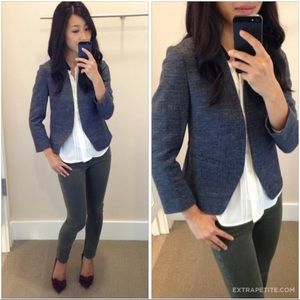 Loft Gray Herringbone Blazer